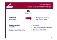 Upscale Hotels Asset Management Strategy