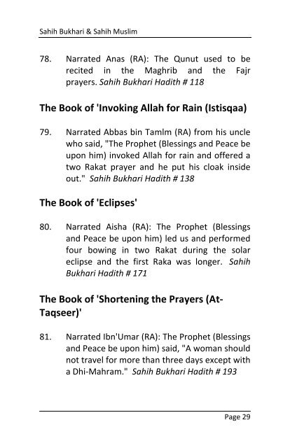 2) Selected 500 Hadith from Sahih Bukhari & Muslim - The Message