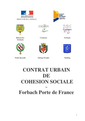CONTRAT URBAIN DE COHESION SOCIALE Forbach Porte de ...