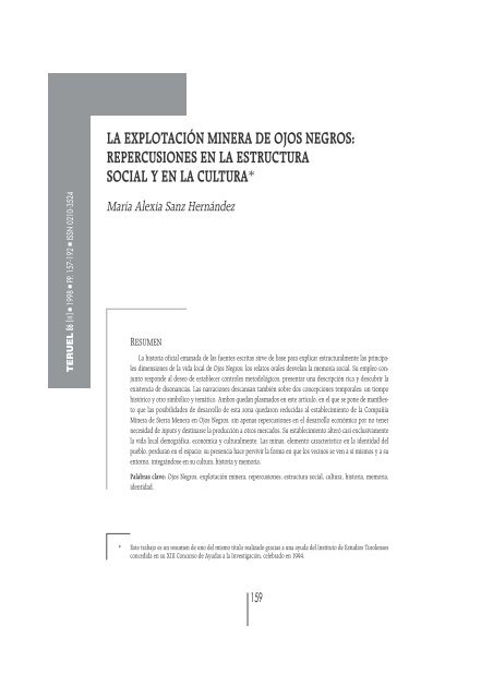 la explotaciÃ³n minera de ojos negros: repercusiones en la ...