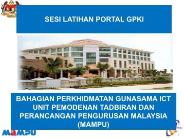 SESI LATIHAN PORTAL GPKI BAHAGIAN PERKHIDMATAN ...