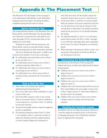 Appendix A: The Placement Test