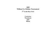 2009 William Fox Holiday Tournament 5 - ccjbc