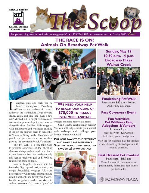 Spring 2013 Issue - Tony La Russa's Animal Rescue Foundation