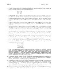 Biol 215 Genetics. p. 1 of 4 1. In squash a gene for white color (W) is ...