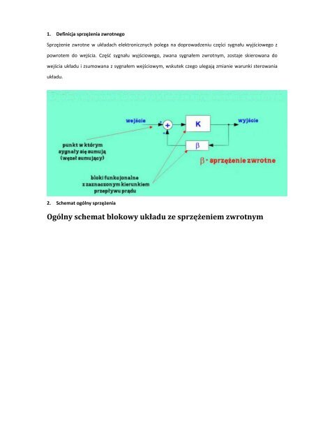 OgÃ³lny schemat blokowy ukÅadu ze sprzÄÅ¼eniem zwrotnym