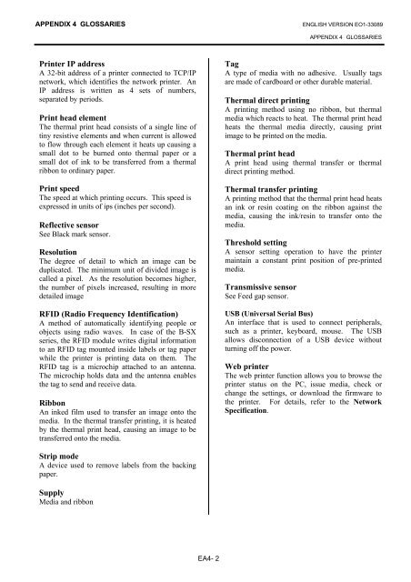 Toshiba B-EX4T1 Owners Manual - The Barcode Warehouse