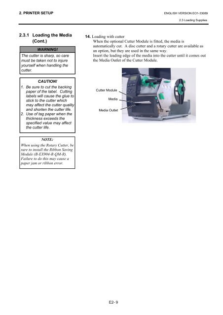 Toshiba B-EX4T1 Owners Manual - The Barcode Warehouse