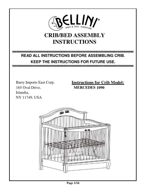 Assembling a clearance crib