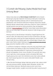 Rumus Titik Pulang Modal