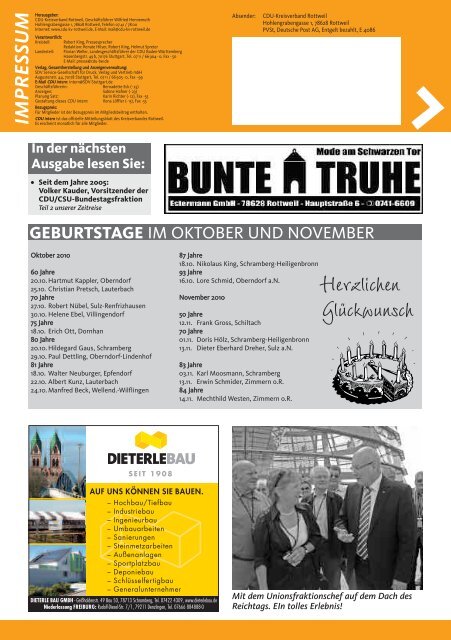 Gemeindebesuche KREISTEIL - CDU Kreisverband Rottweil