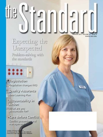 The Standard, Winter 2012 - College of Nurses of Ontario