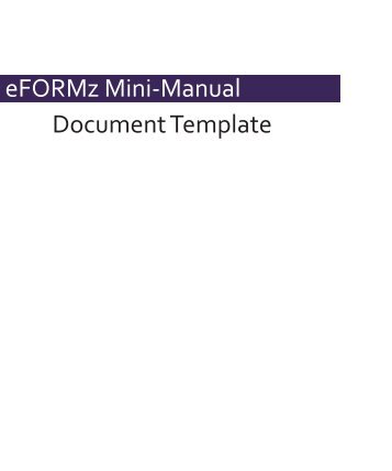 eFORMz Mini-Manual: Document Template - Minisoft