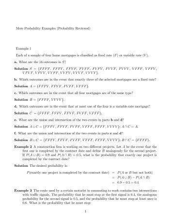 Example 1 Each of a sample of four home mortgages is classified as ...