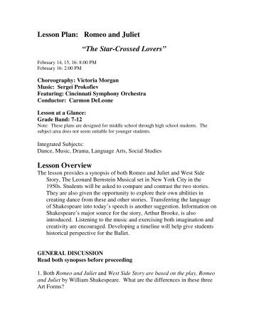 Lesson Plan: Romeo and Juliet “The Star ... - Cincinnati Ballet