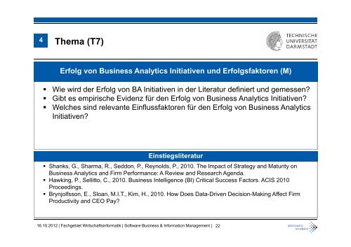 Business Analytics - Wirtschaftsinformatik - Technische UniversitÃ¤t ...