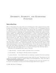 Diversity, Stability, and Ecosystem Function - Kent