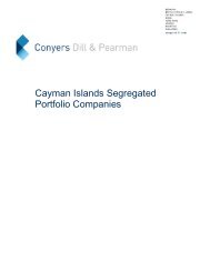 Cayman Islands Segregated Portfolio Companies - Conyers Dill ...