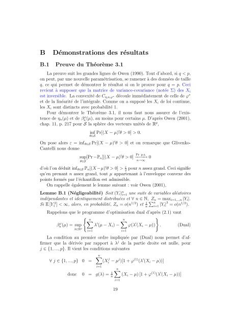 Ï-Divergence empirique et vraisemblance empirique gÃ©nÃ©ralisÃ©e