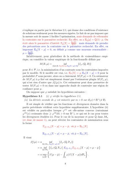 Ï-Divergence empirique et vraisemblance empirique gÃ©nÃ©ralisÃ©e