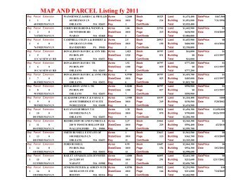 Map and Parcel Listing 2011 - Town Of Orleans