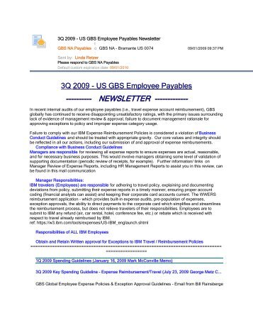3Q 2009 - US GBS Employee Payab - IBM Employee Highlights