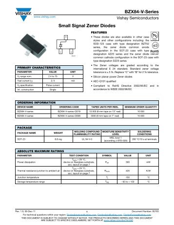 BZX84-V-Series Small Signal Zener Diodes - Soemtron.org