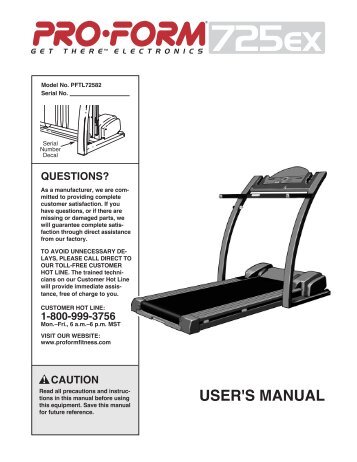 proform 725ex - Fitness Equipment