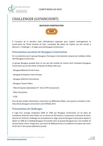 challenger (guyancourt) - AmÃ©nagement et Construction Durables ...