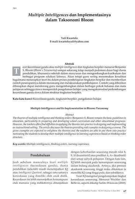 Hlm 67-77 Multiple Intellegences.pdf - BPK Penabur