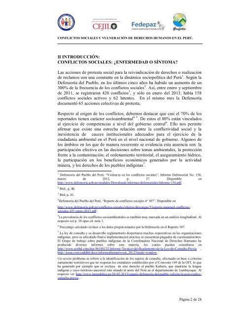 Conflictos Sociales y VulneraciÃ³n de Derechos Humanos en el PerÃº ...