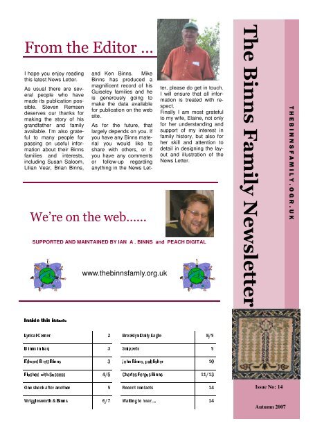 14 newsletter - The Binns Family