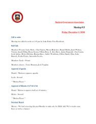 Student Government Association Meeting #13 Friday, December 5 ...