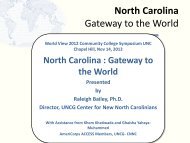 North Carolina Gateway to the World - World View