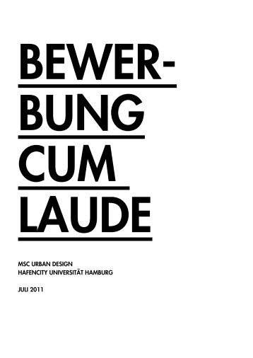 Cum Laude Bewerbung Urban Design Masterstudiengang ...