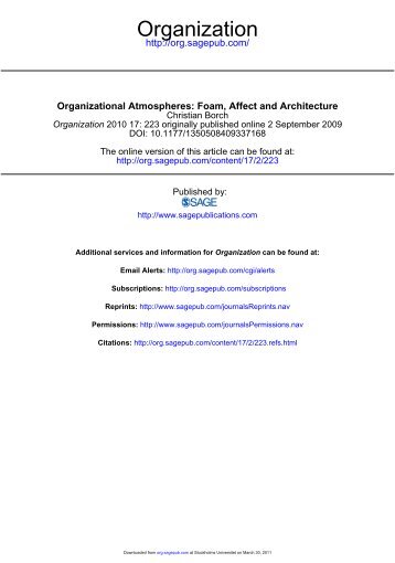 Organizational Atmospheres: Foam, Affect and Architecture