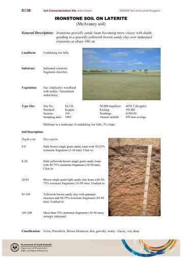 IRONSTONE SOIL ON LATERITE (McAvaney soil) - asris