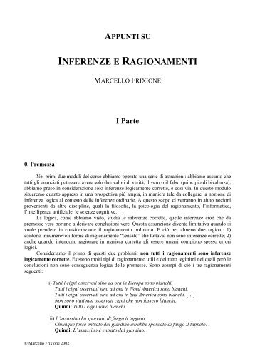 appunti su inferenze e ragionamenti - Filosofia