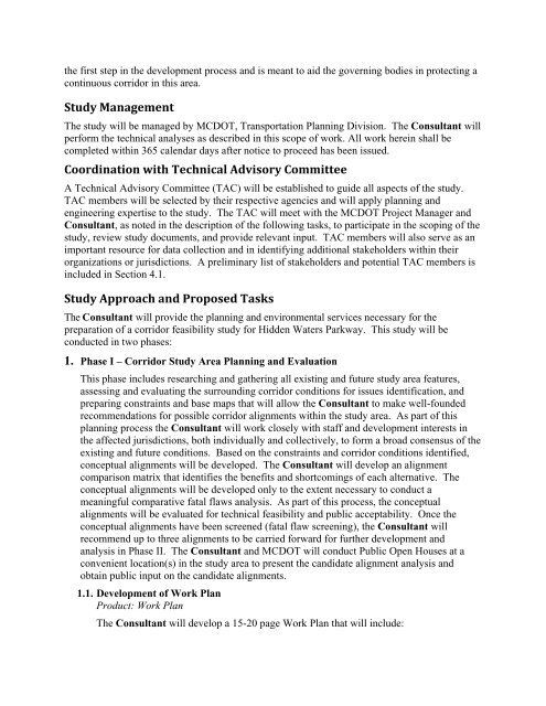 Work Plan - Final - Maricopa County Department of Transportation