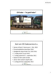 Kort om CR-Foderservice k.s.