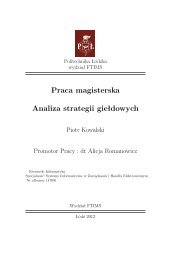 Praca magisterska Analiza strategii gieÅ‚dowych