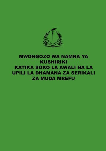 mwongozo wa namna ya kushiriki katika soko la ... - Bank of Tanzania