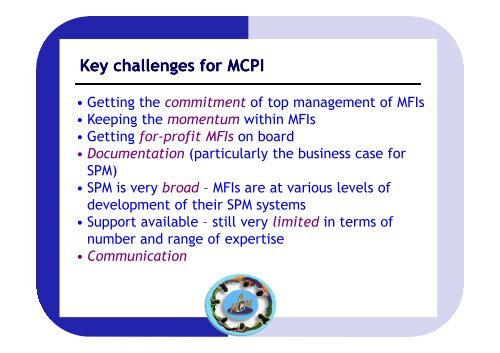 SPM @ MCPI - Banking with the Poor Network