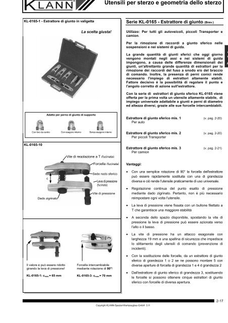 Capitolo 02: Utensili per sterzo e geometria dello sterzo - Sicutool