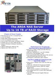 The ARDA NAS Server Up to 16 TB of RAID Storage