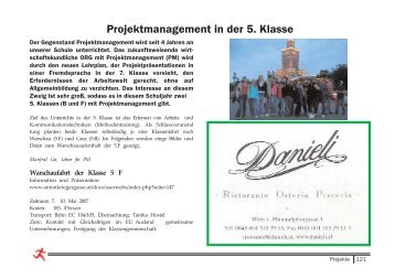 Projektmanagement in der 5. Klasse - Die Antonkriegergasse