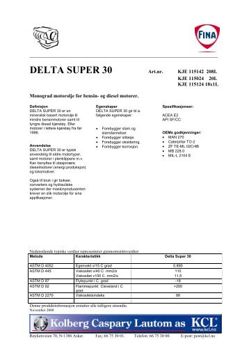 DELTA SUPER 30 Art.nr.
