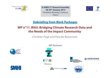 WP n°11 JRA5: Bridging Climate Research Data ... - the ENES Portal