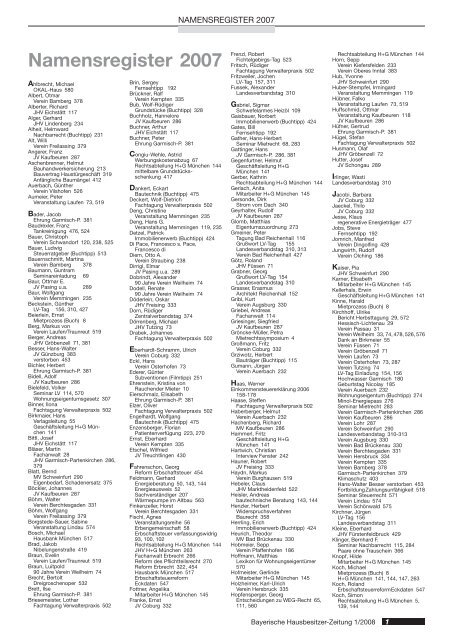 Namensregister 2007 - HAUS+GRUND München