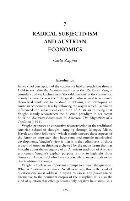 Subjectivism and Economic Analysis: Essays in memory of Ludwig ...